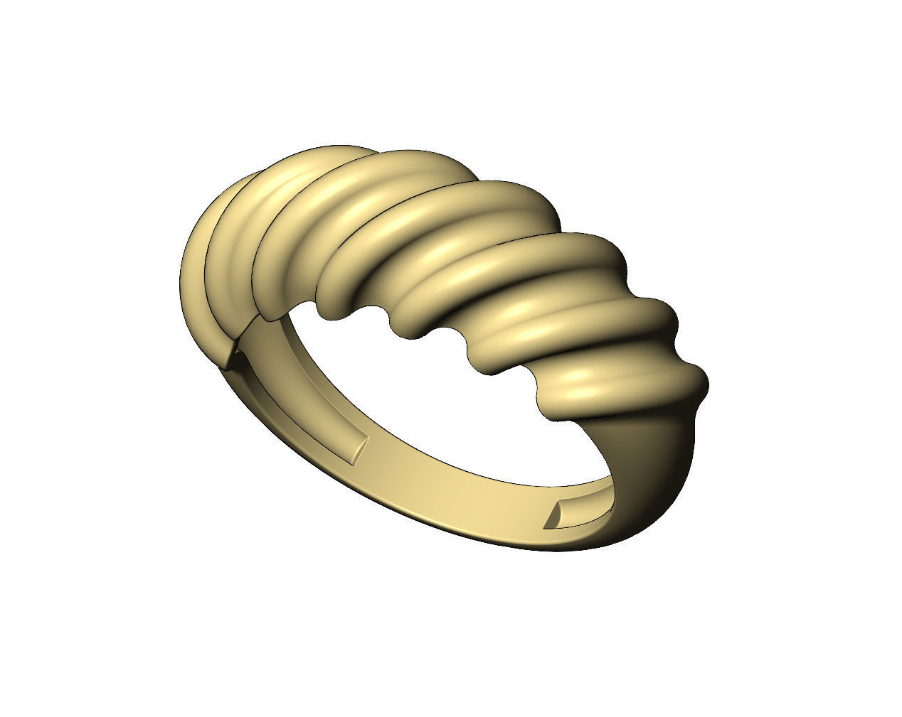Tilted undulations dome ring US sizes 6to9 3D print model_6