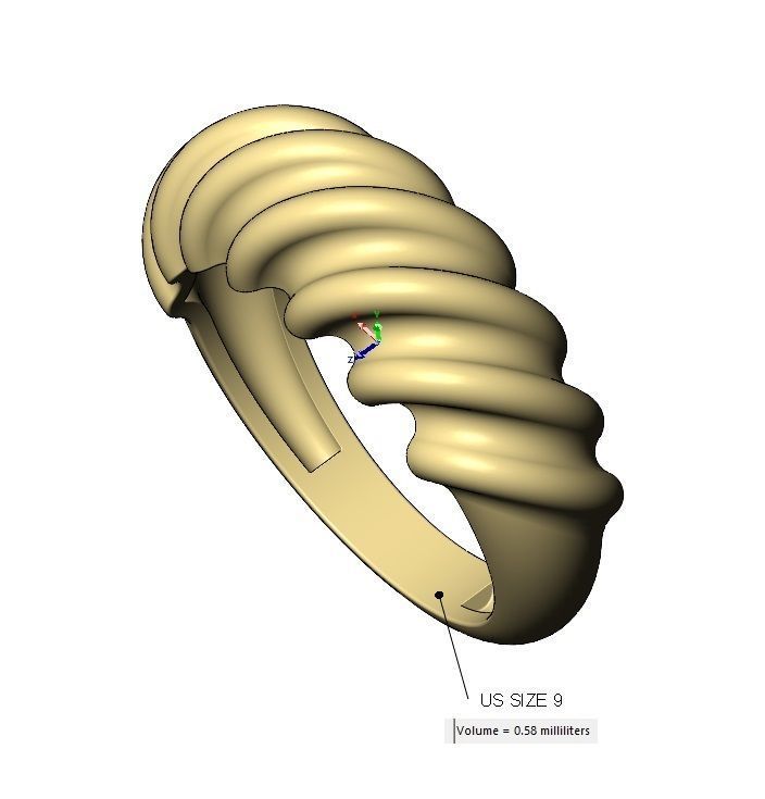 Tilted undulations dome ring US sizes 6to9 3D print model_13
