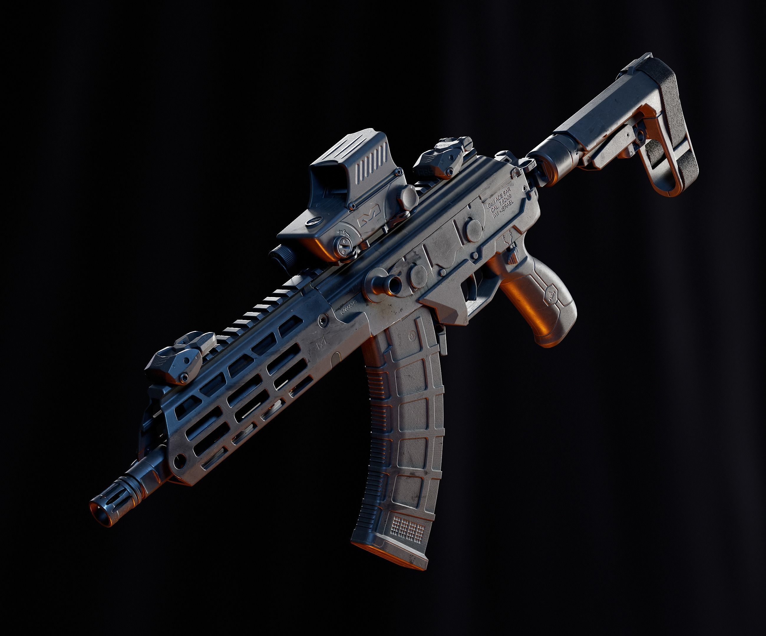 IWI Galil ace gen2 Low-poly 3D model_1