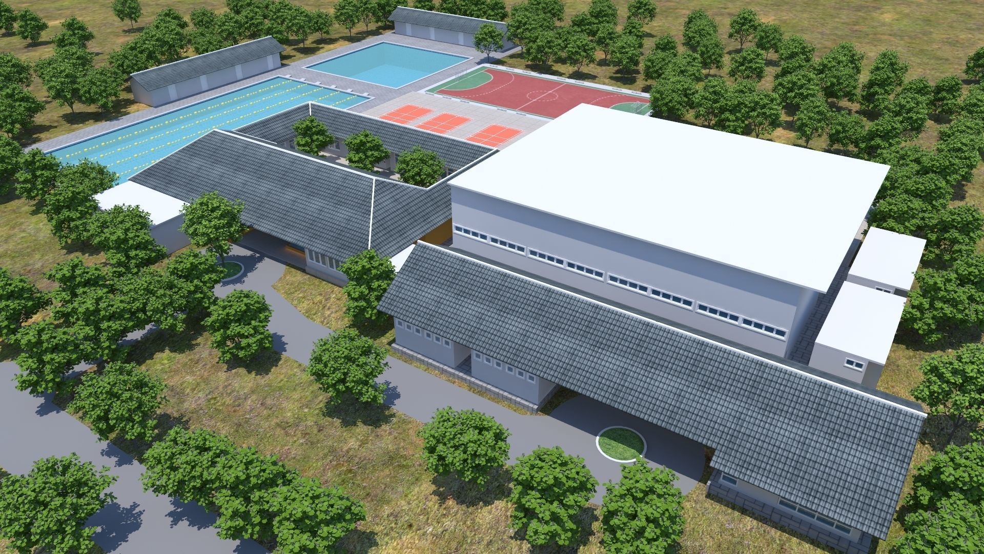 Stadium Low-poly 3D model_10