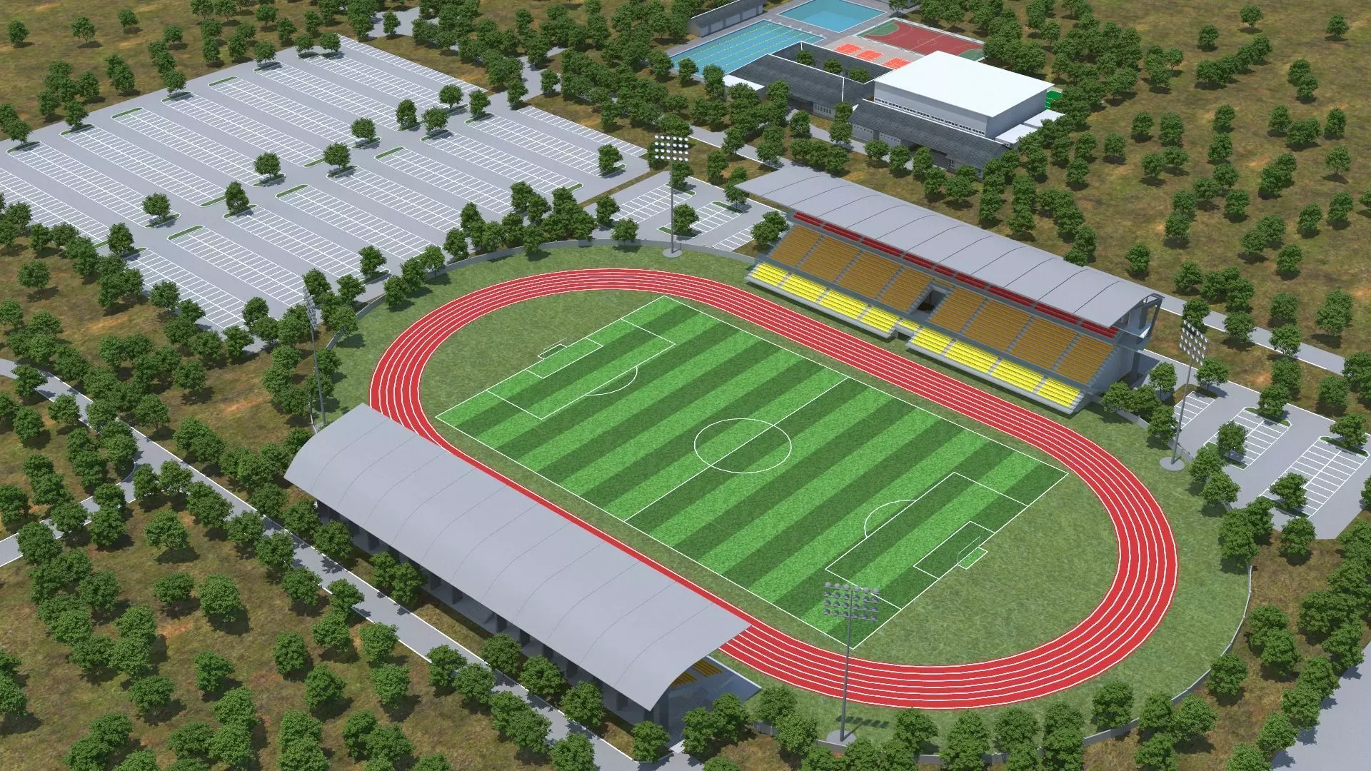 Stadium Low-poly 3D model_0