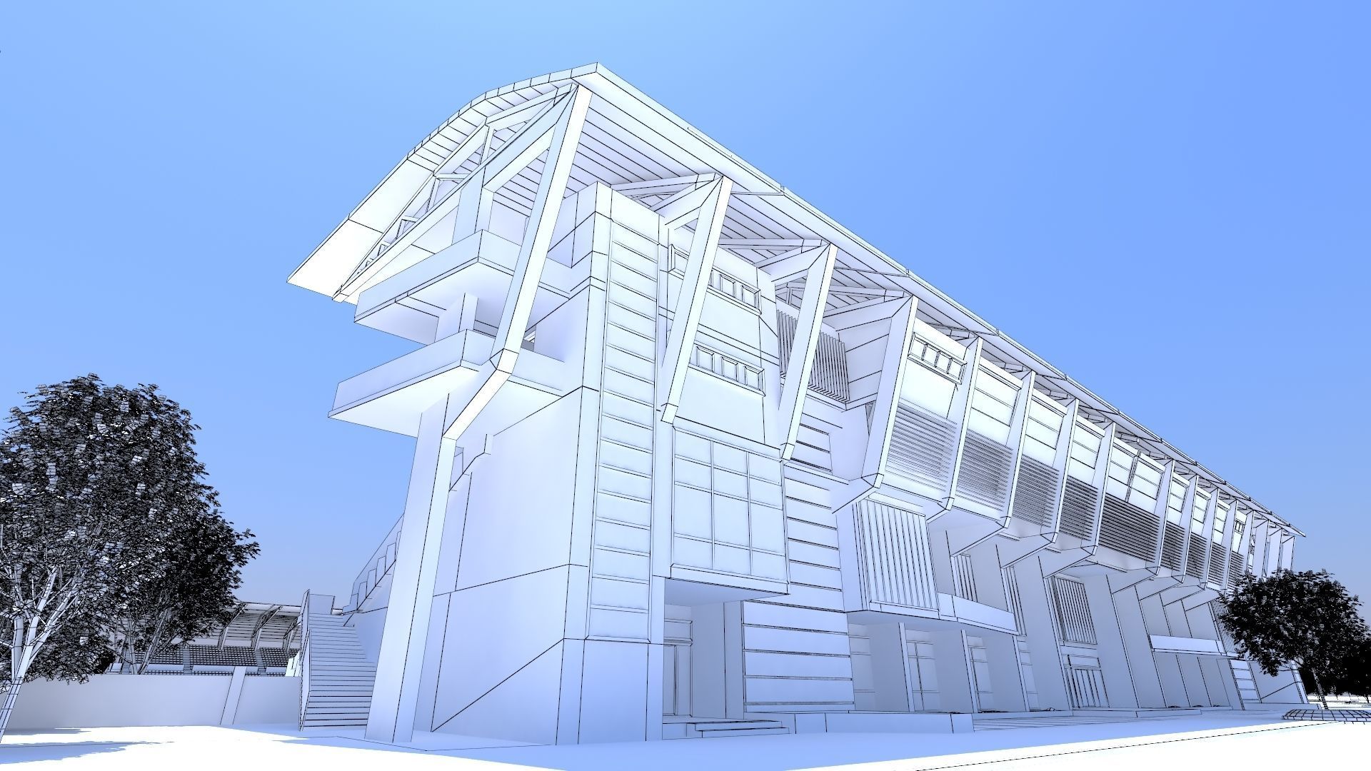 Stadium Low-poly 3D model_8