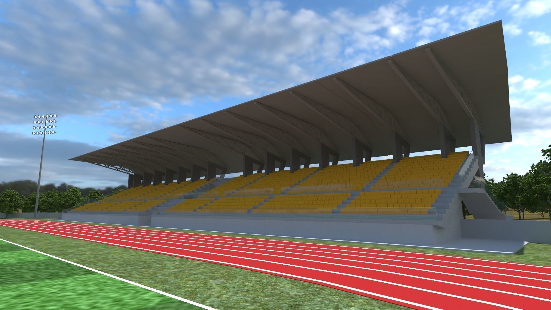 Stadium Low-poly 3D model_4
