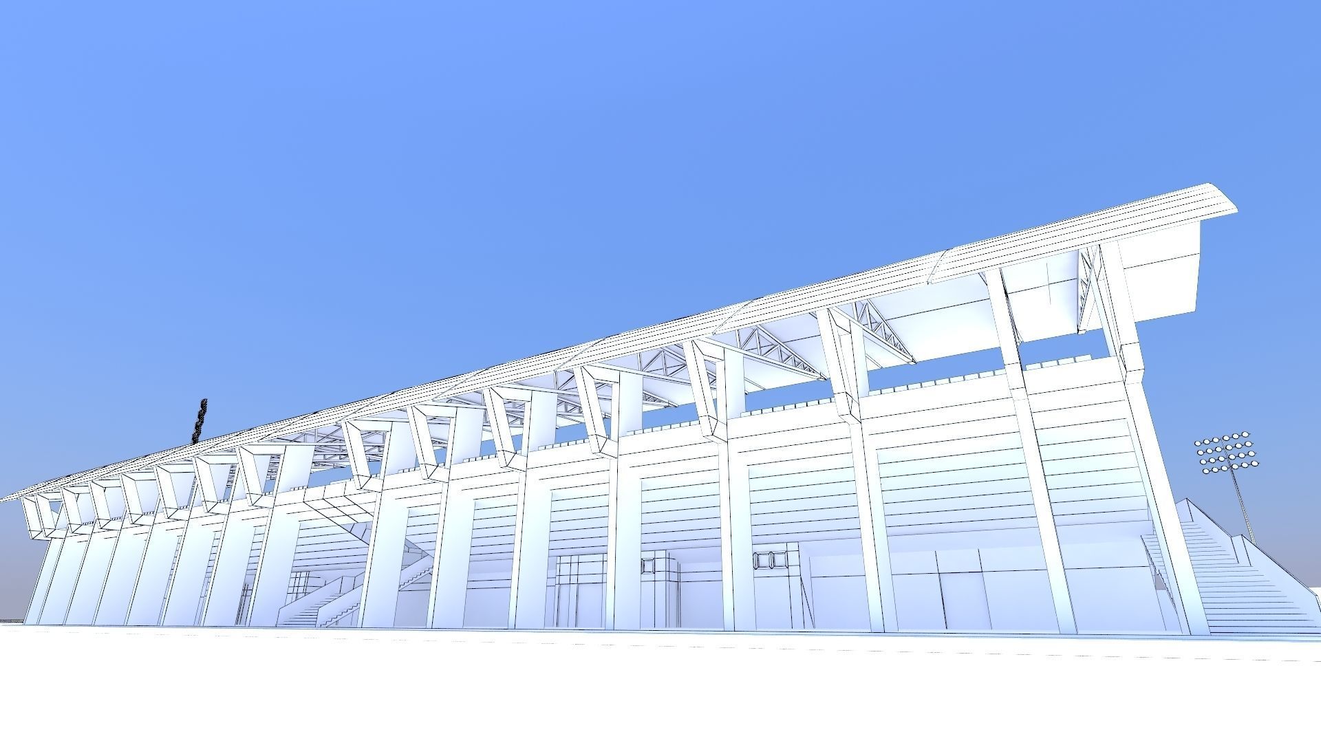 Stadium Low-poly 3D model_9