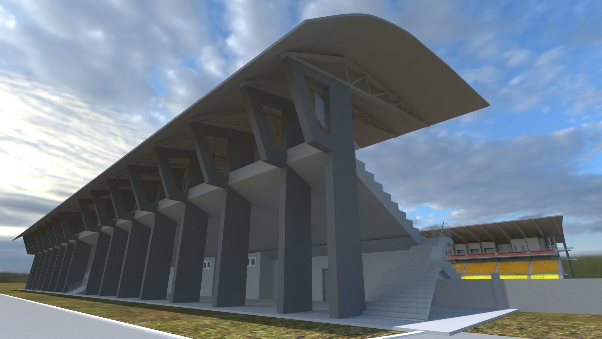 Stadium Low-poly 3D model_6
