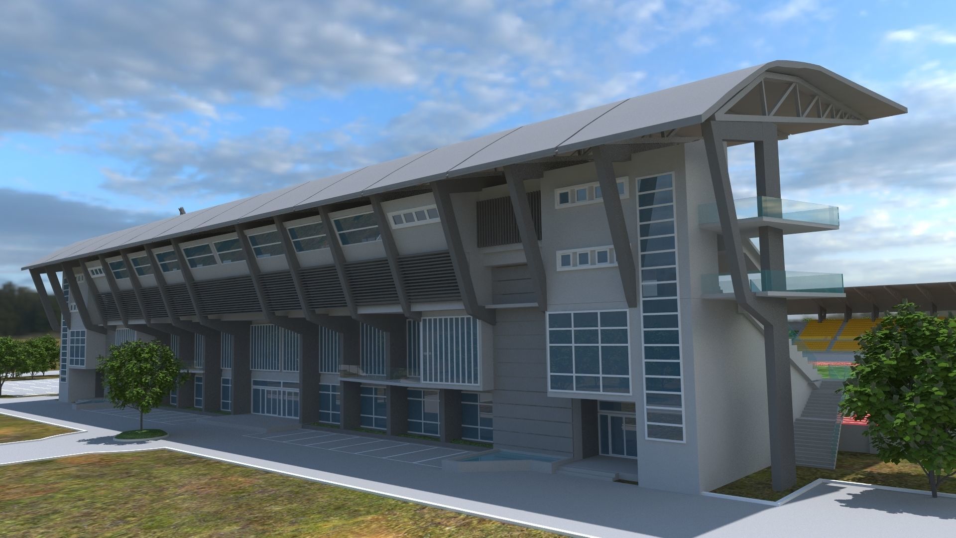 Stadium Low-poly 3D model_2