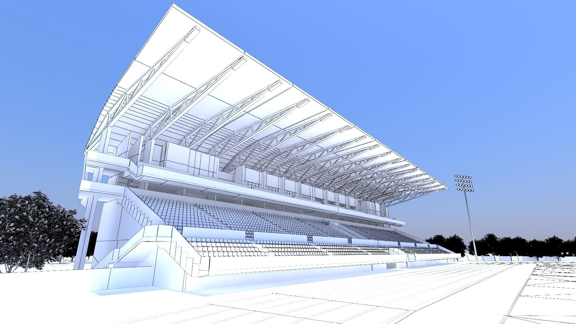 Stadium Low-poly 3D model_7