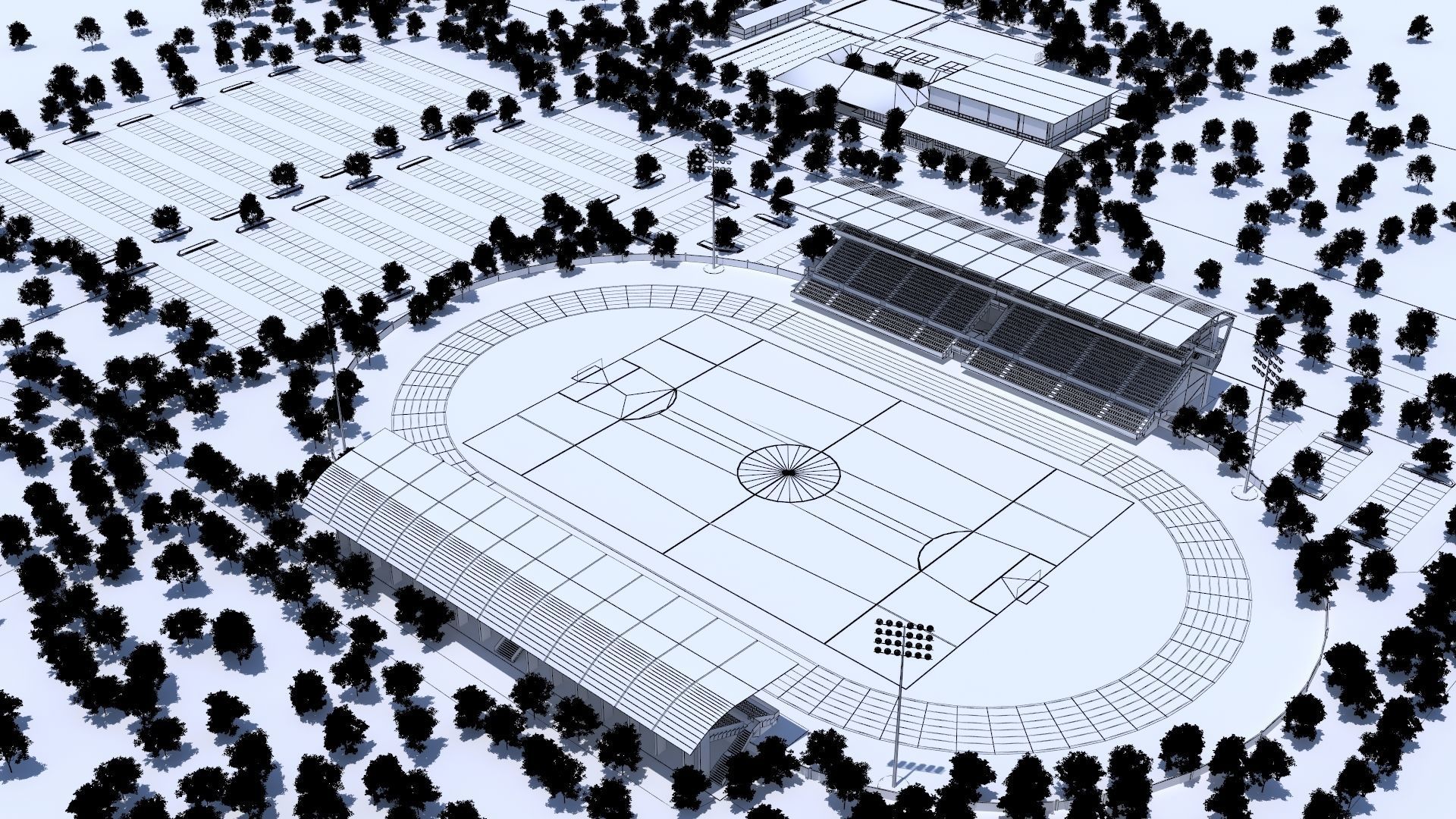 Stadium Low-poly 3D model_18
