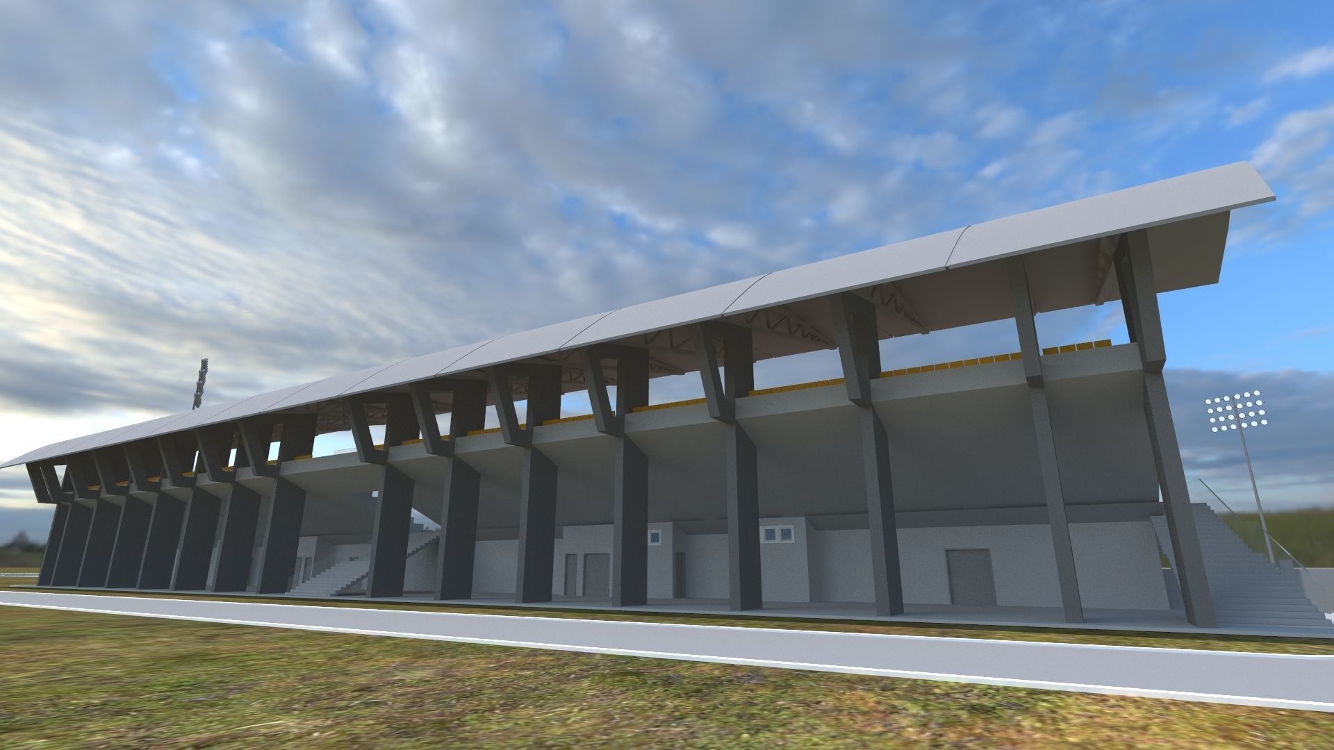 Stadium Low-poly 3D model_12