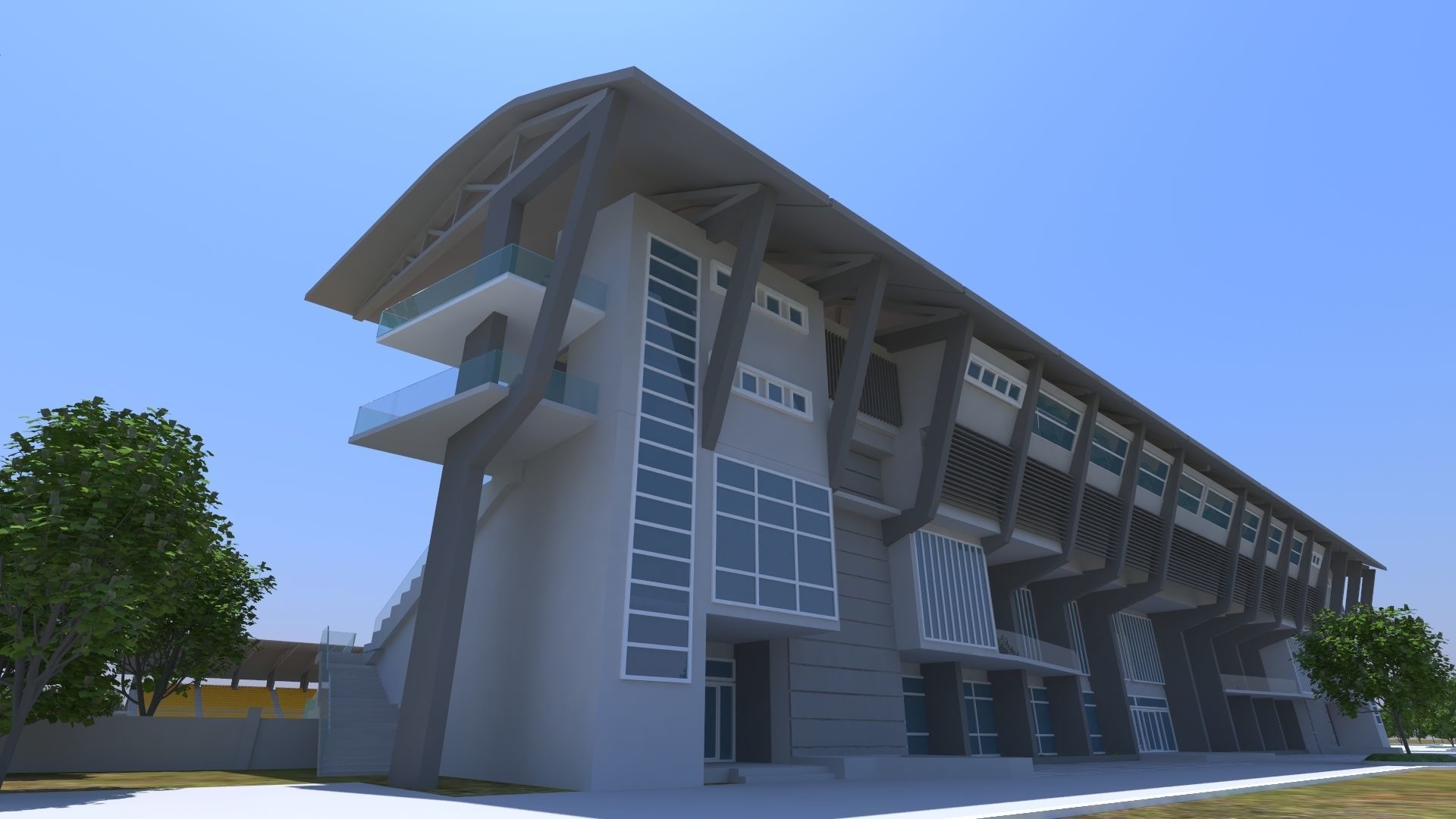 Stadium Low-poly 3D model_3