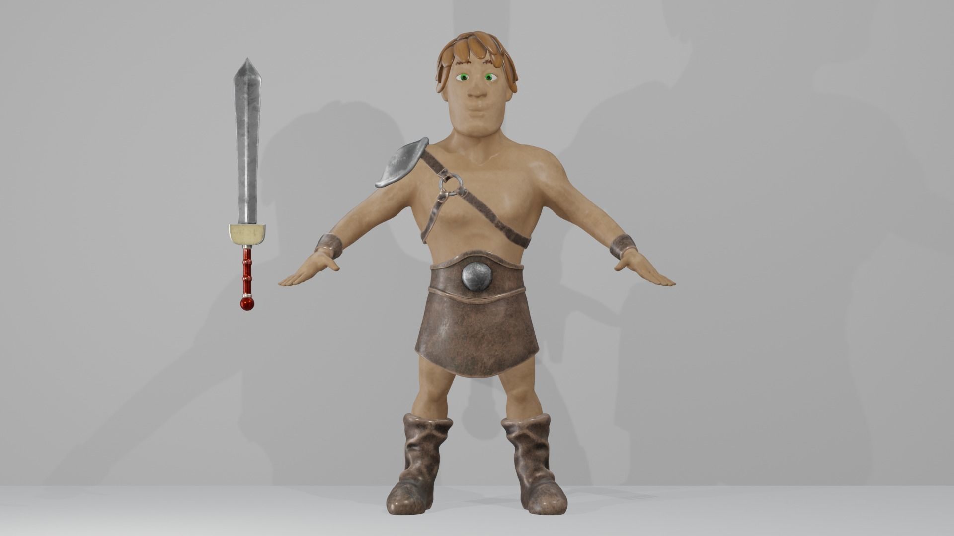 Gladiator Cartoon 3D model_6