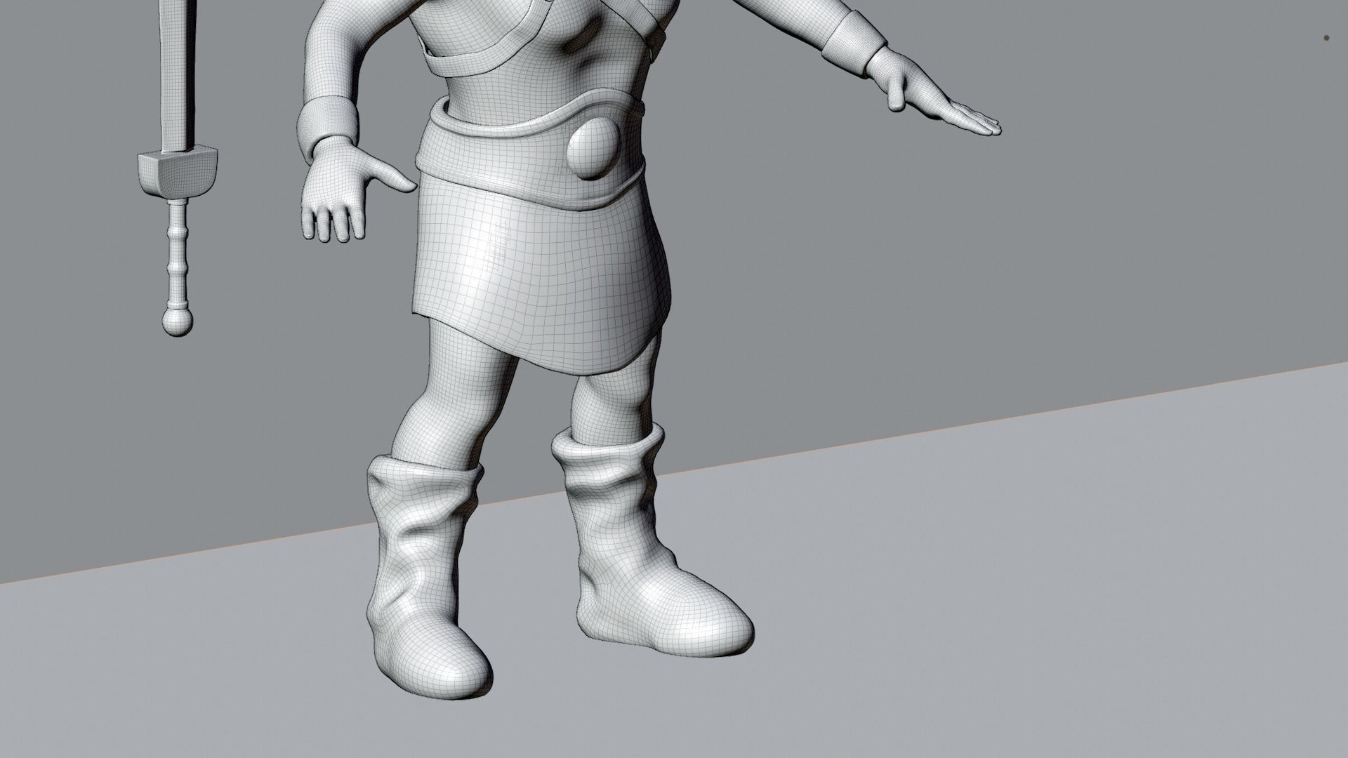 Gladiator Cartoon 3D model_4
