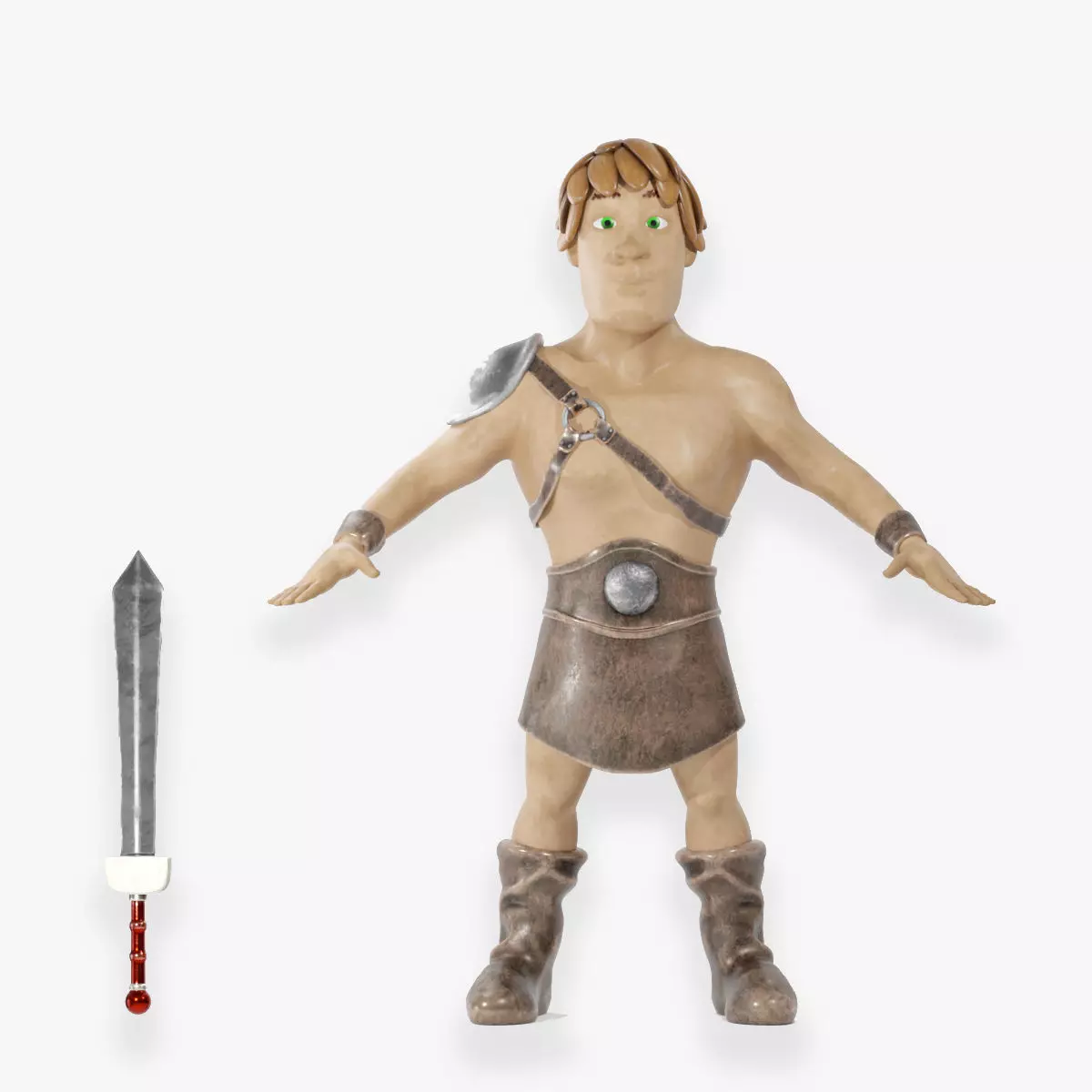 Gladiator Cartoon 3D model_0