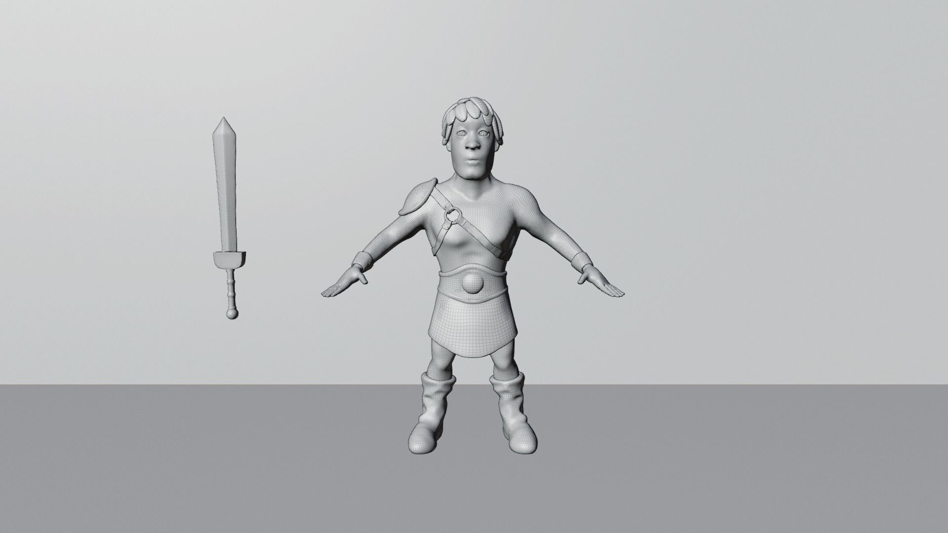 Gladiator Cartoon 3D model_5
