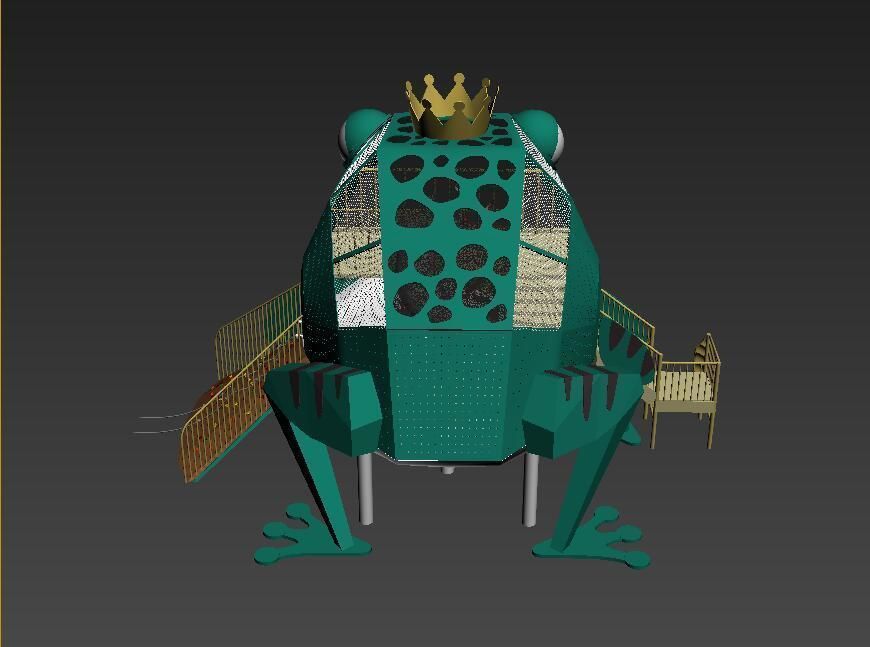 The Animal Frog Prince Children Outdoor Playground 3D model_6