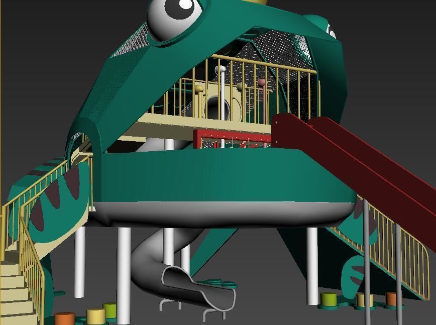The Animal Frog Prince Children Outdoor Playground 3D model_8