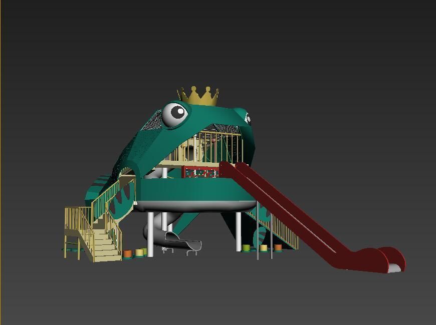 The Animal Frog Prince Children Outdoor Playground 3D model_4