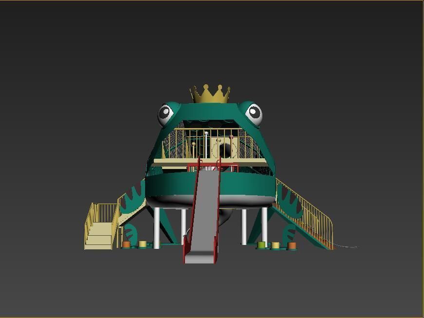 The Animal Frog Prince Children Outdoor Playground 3D model_5