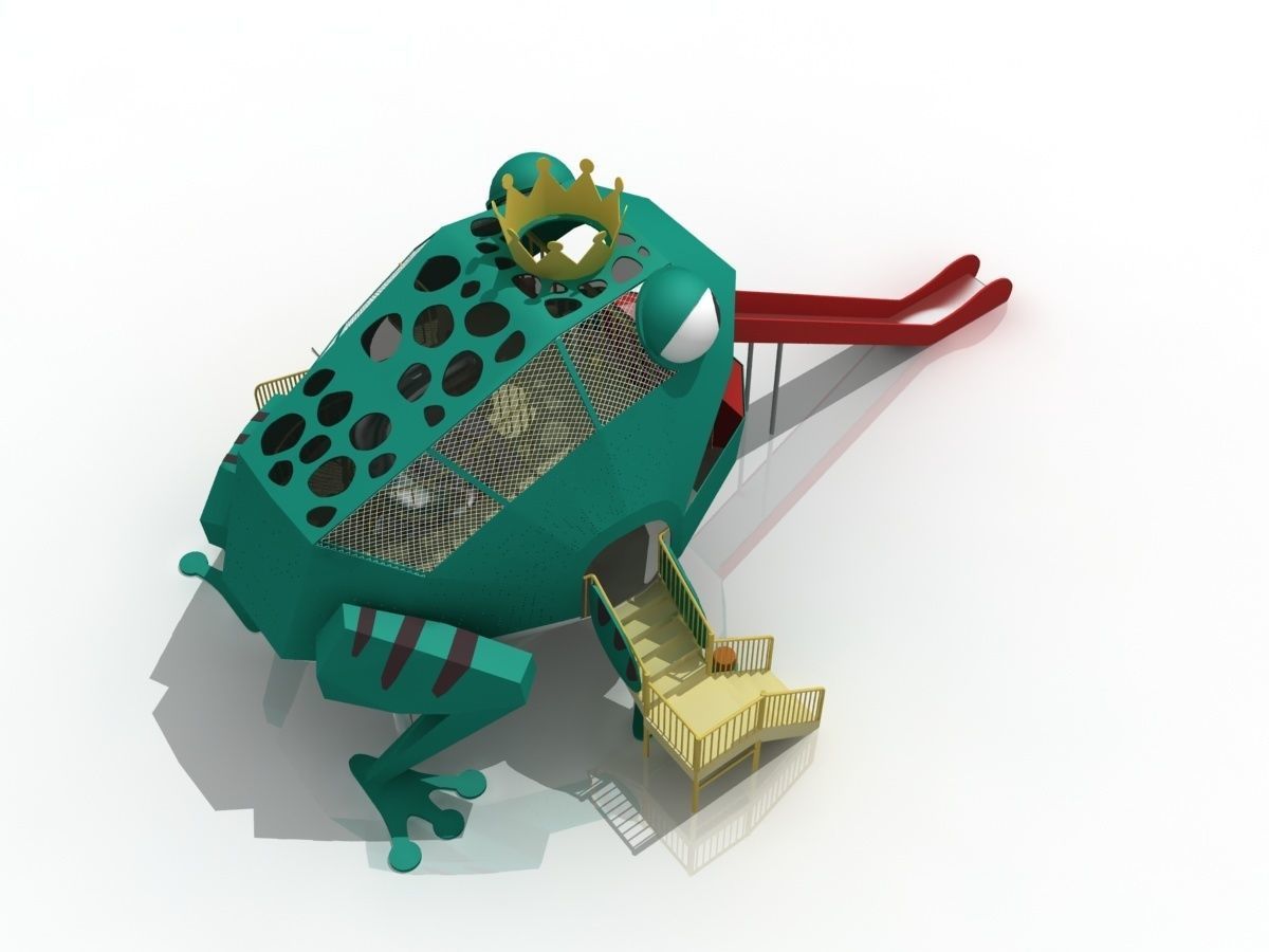 The Animal Frog Prince Children Outdoor Playground 3D model_2