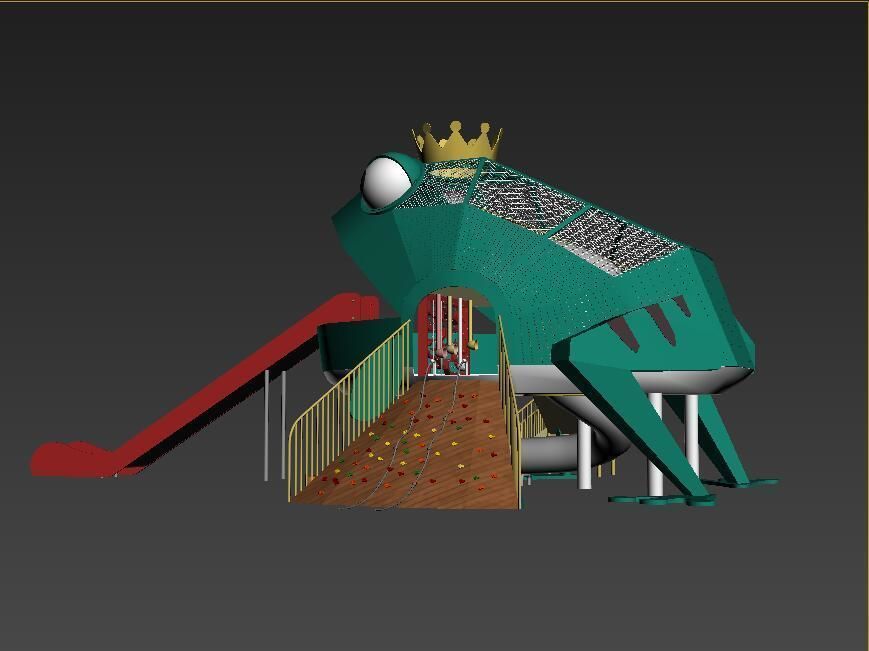 The Animal Frog Prince Children Outdoor Playground 3D model_7