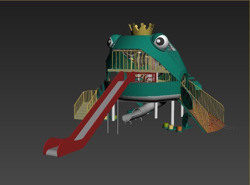 The Animal Frog Prince Children Outdoor Playground 3D model_3
