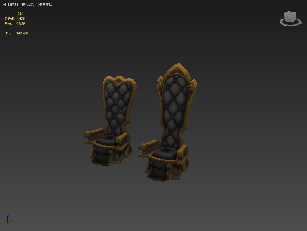 Throne Low-poly 3D model_3