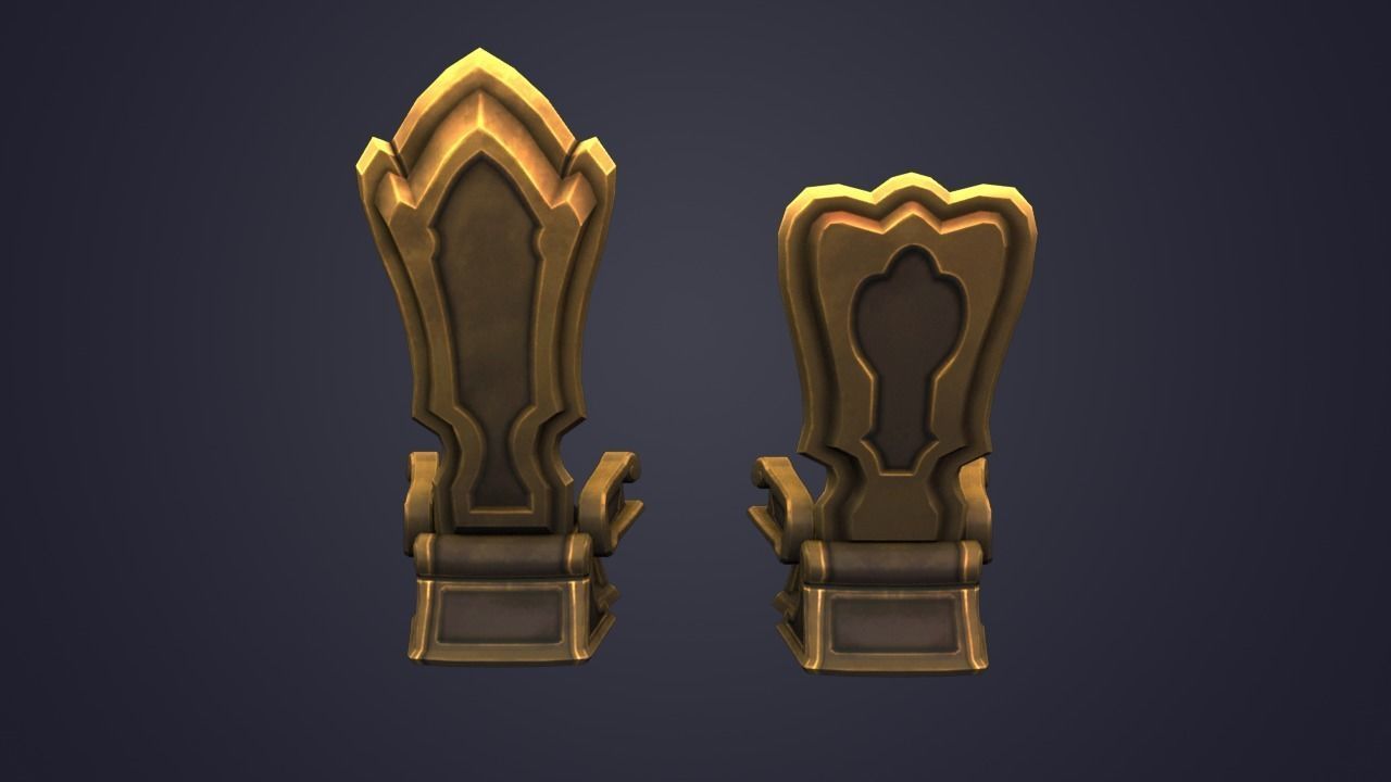 Throne Low-poly 3D model_2