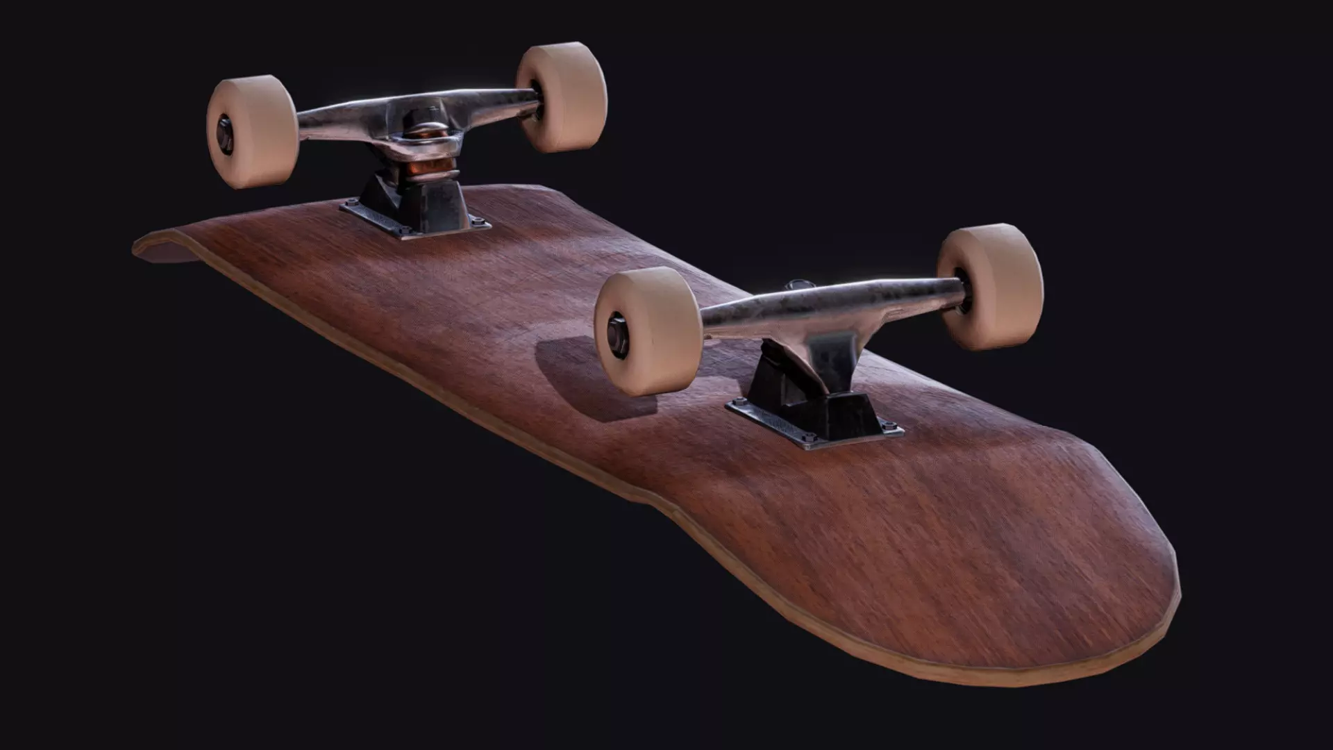 Skateboard Low-poly 3D model_0