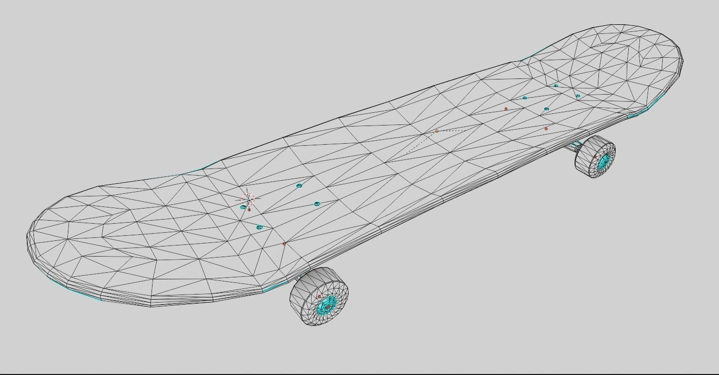 Skateboard Low-poly 3D model_6