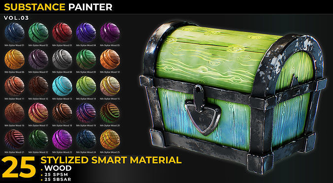25 Stylized Smart Materials Wood Vol 03 Texture