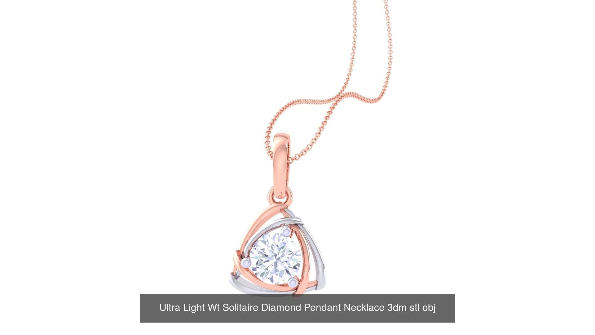 35 Ultra Light Wt Solitaire Diamond Pendant Necklace 3dm stl  3D Model Collection_28