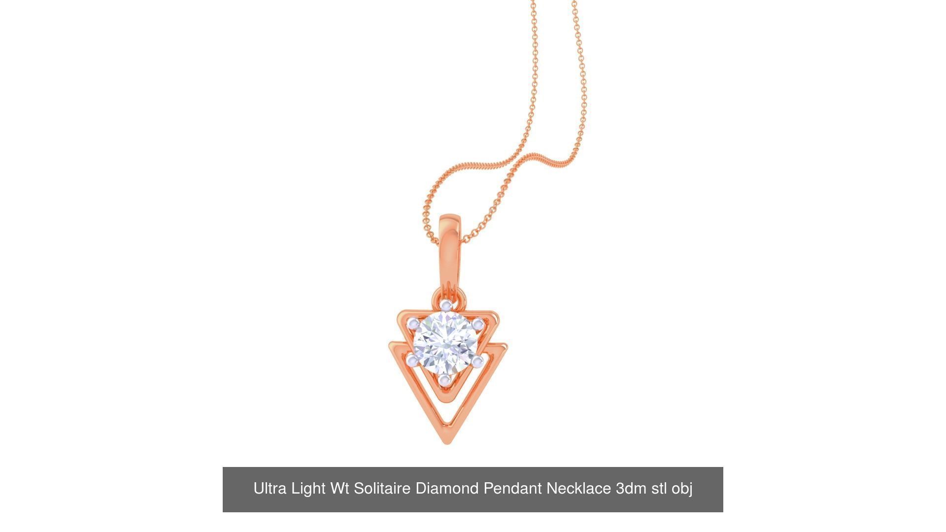 35 Ultra Light Wt Solitaire Diamond Pendant Necklace 3dm stl  3D Model Collection_14