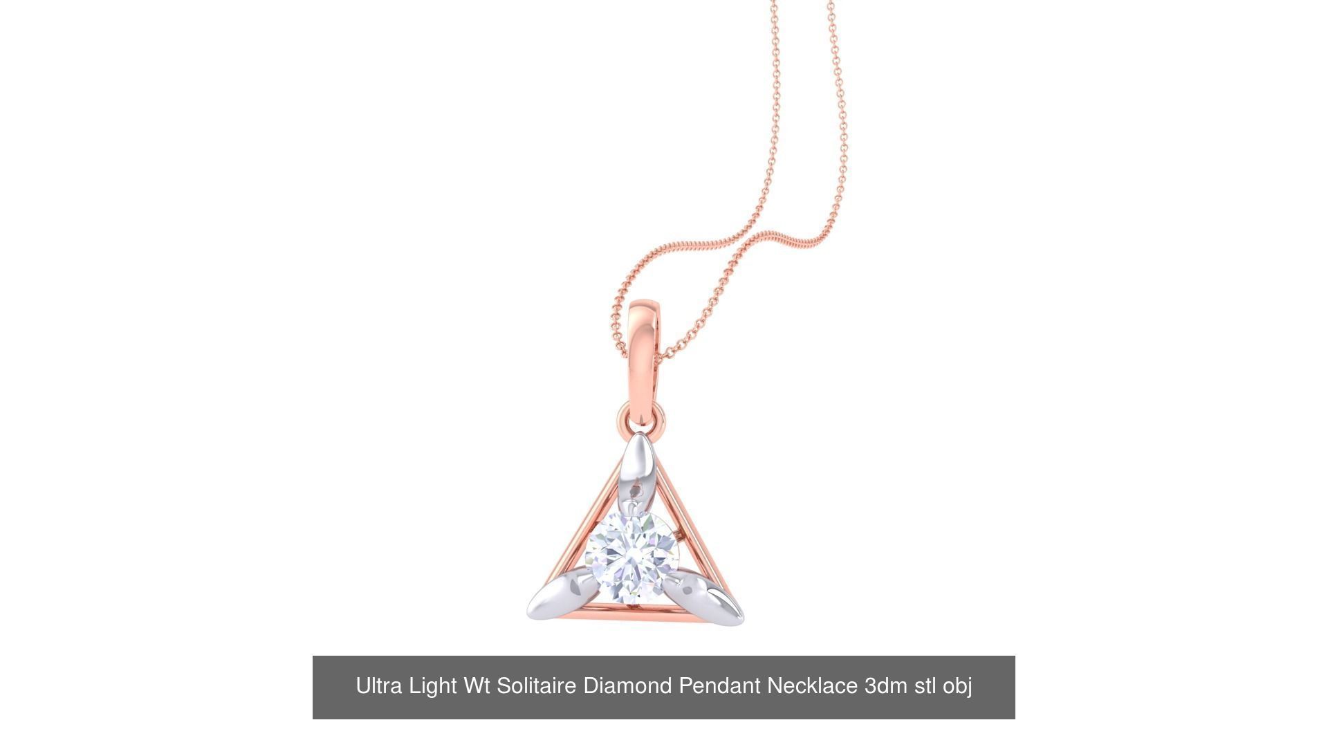 35 Ultra Light Wt Solitaire Diamond Pendant Necklace 3dm stl  3D Model Collection_35