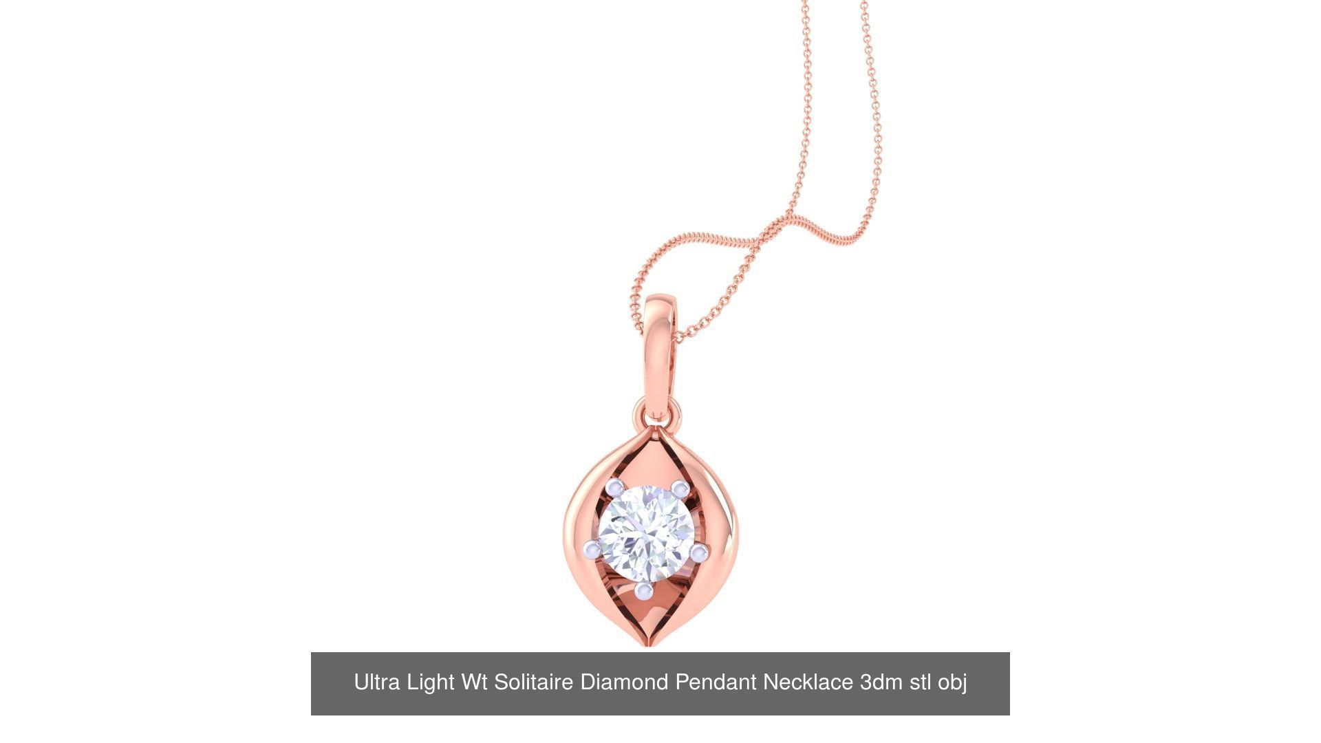 35 Ultra Light Wt Solitaire Diamond Pendant Necklace 3dm stl  3D Model Collection_15
