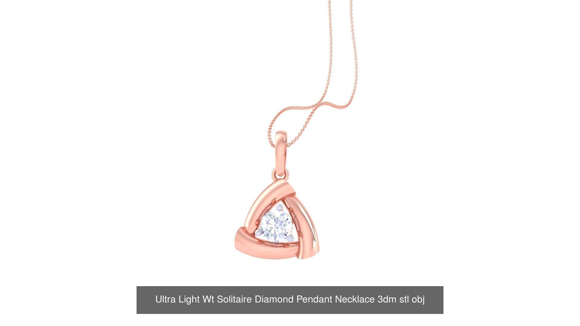 35 Ultra Light Wt Solitaire Diamond Pendant Necklace 3dm stl  3D Model Collection_20