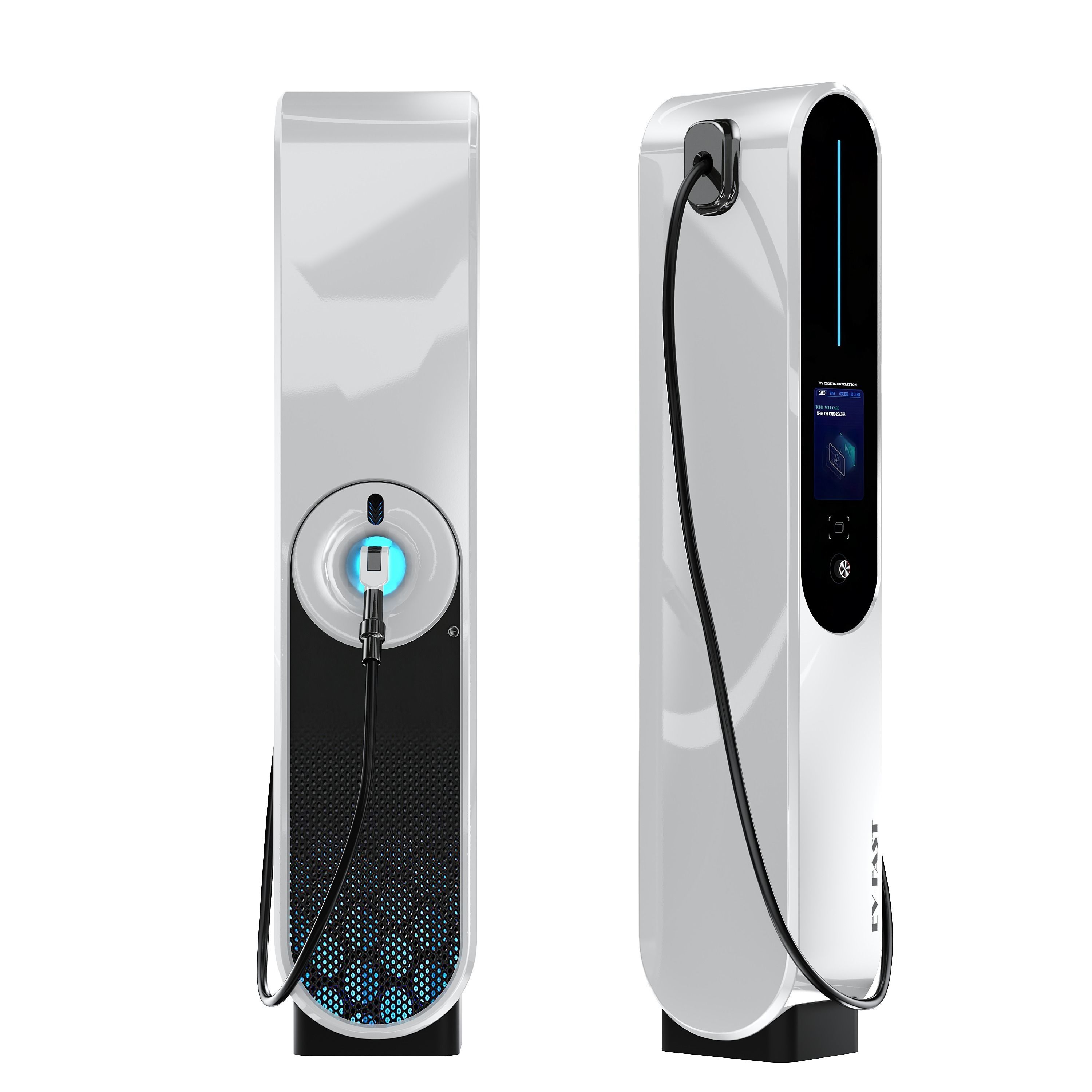 EV charger station Low-poly 3D model_3