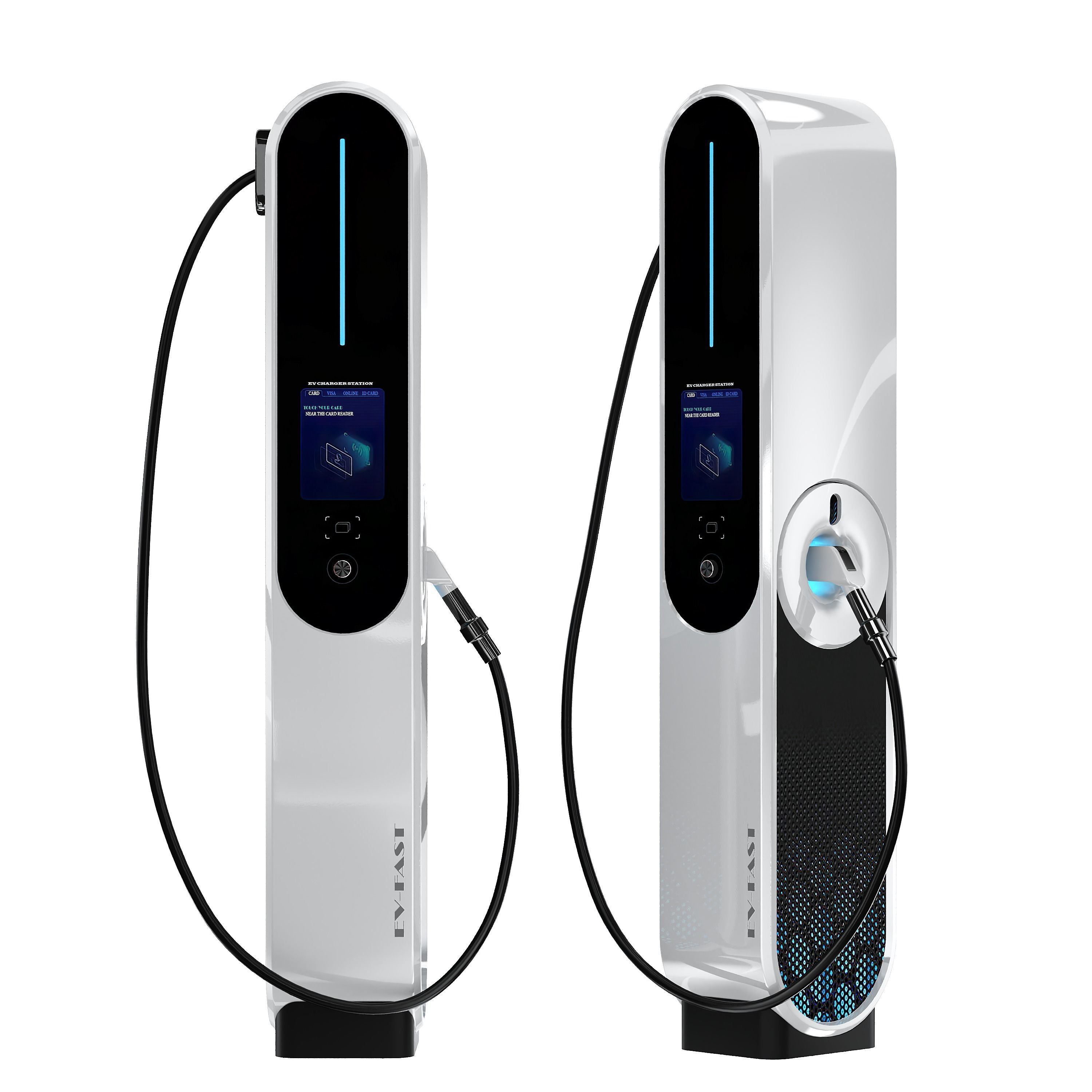 EV charger station Low-poly 3D model_2