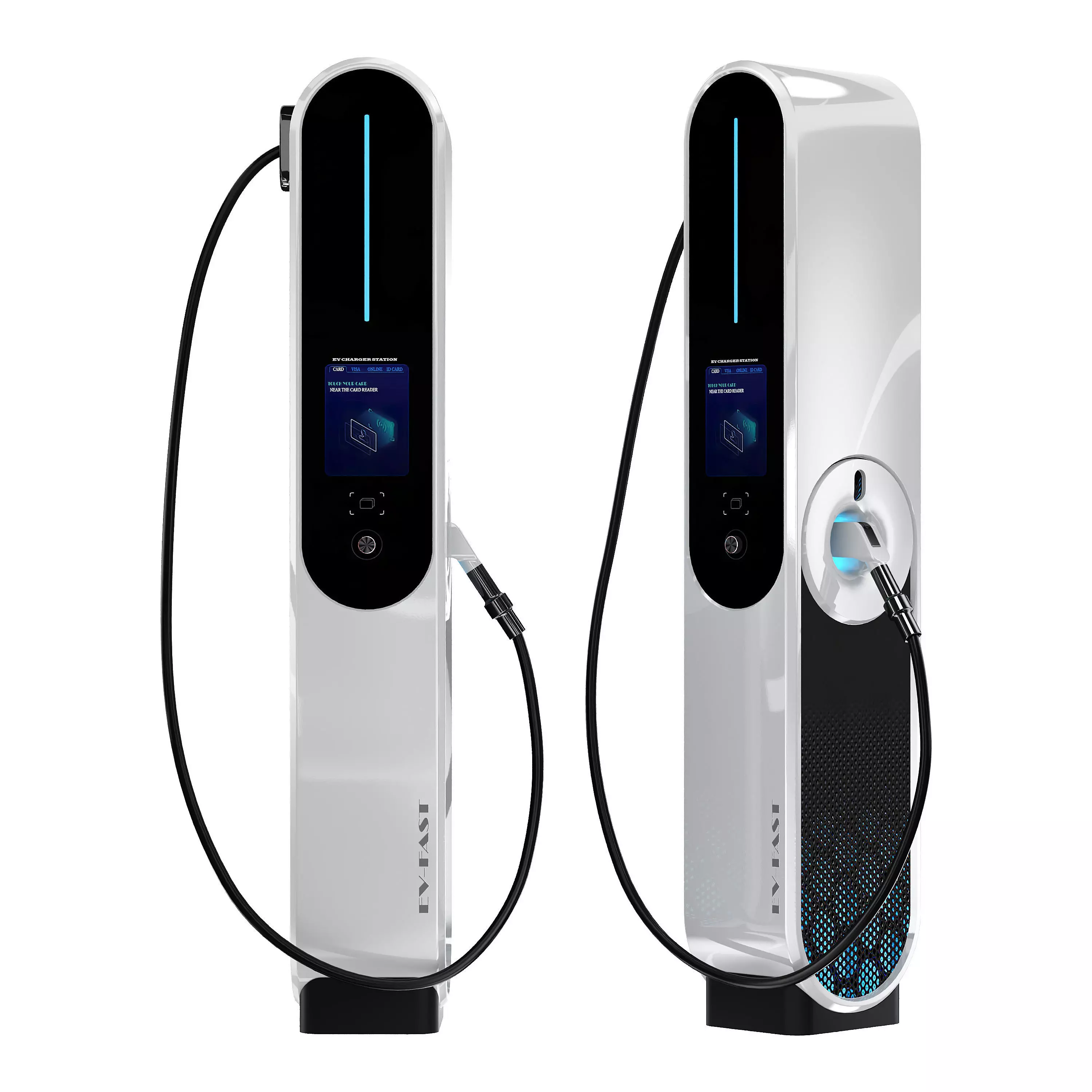 EV charger station Low-poly 3D model_0