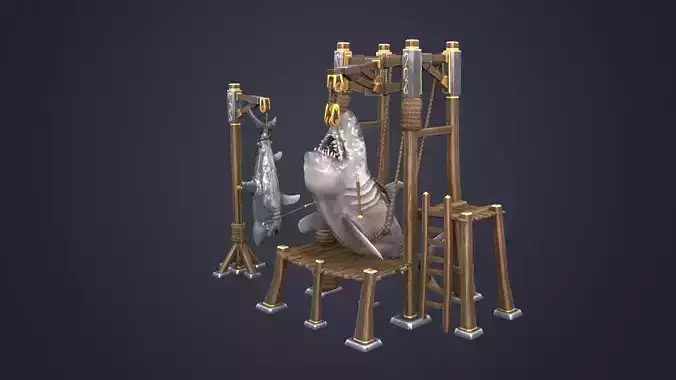 Capture Sharks Low-poly 3D model