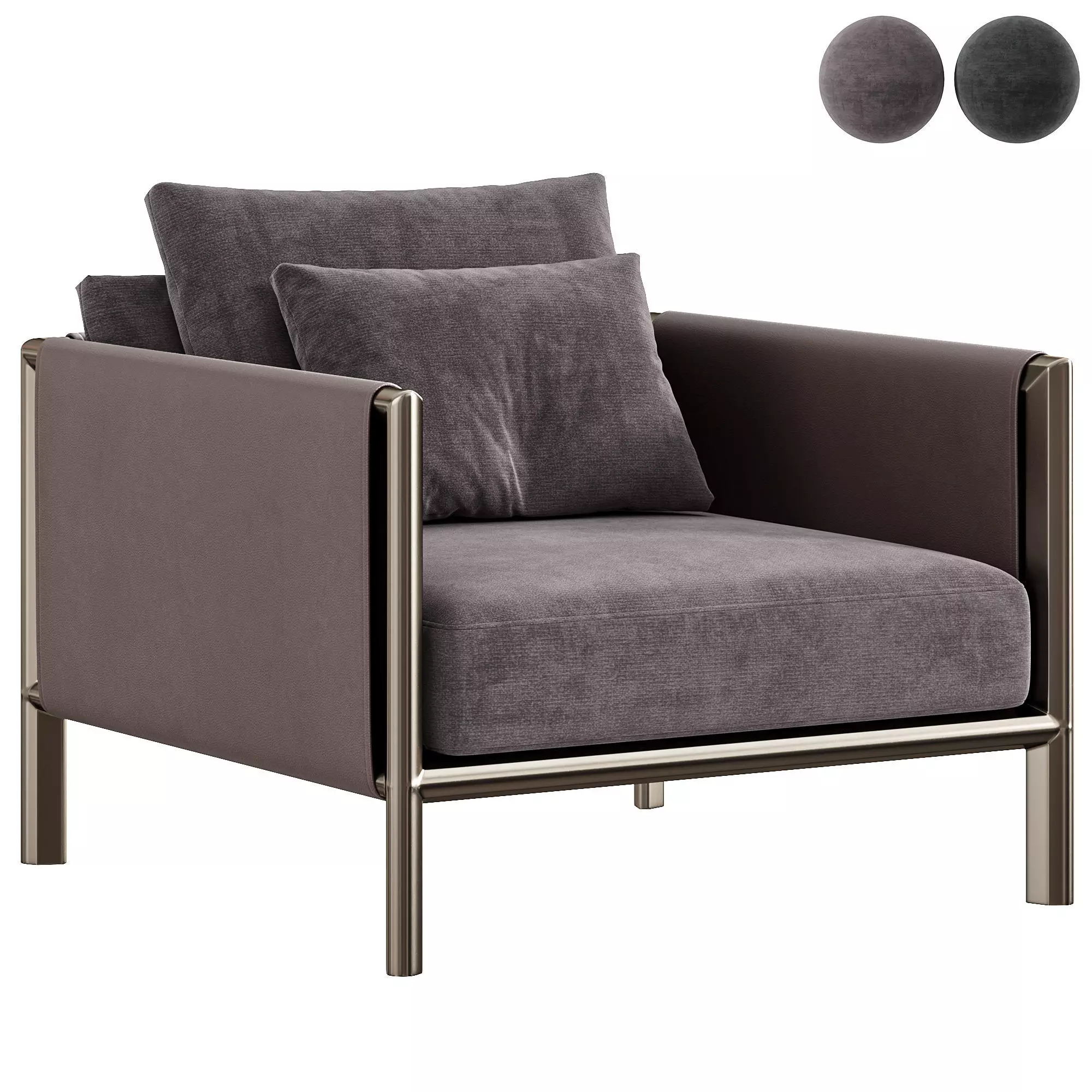 FRAME GRAY ARMCHAIR BY ARTEMEST COLLECTION 3D model