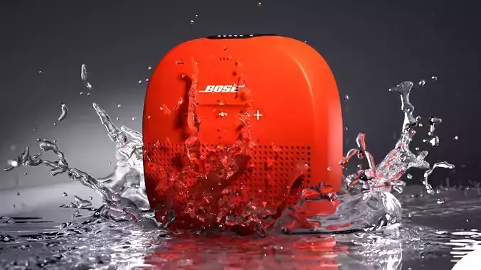 Animated liquid water splash simulation 3D model