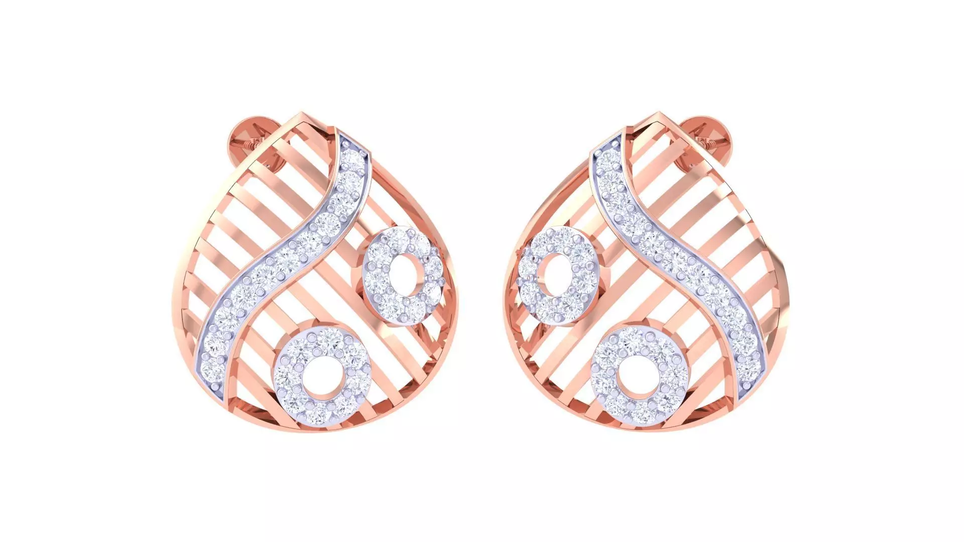 High Jewelry Diamond Studs Earrings 3dm stl 3mf obj glb gltf mtl 3D print model_0