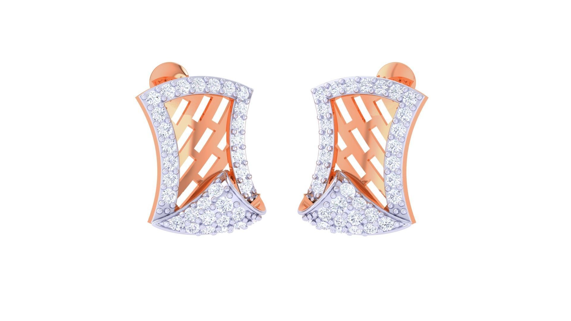 High Jewelry Diamond Studs Earrings 3dm stl 3mf obj glb gltf mtl 3D print model_2