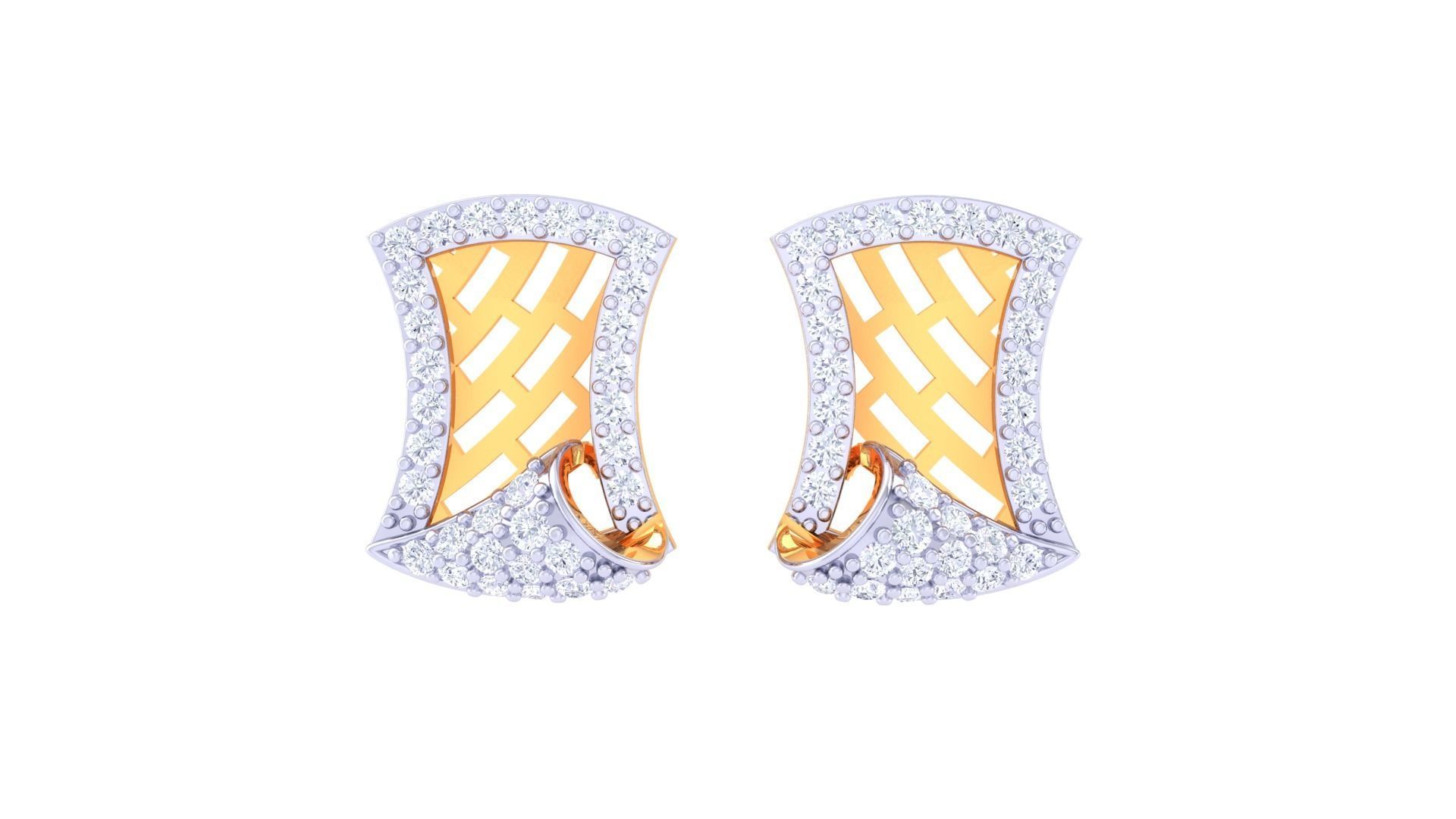 High Jewelry Diamond Studs Earrings 3dm stl 3mf obj glb gltf mtl 3D print model_7