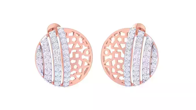 High Jewelry Wire Mesh Diamond Studs Earrings 3dm stl 3mf obj