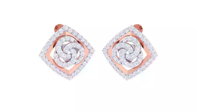 High Jewelry Diamond Studs Earrings 3dm stl 3mf obj glb gltf mtl