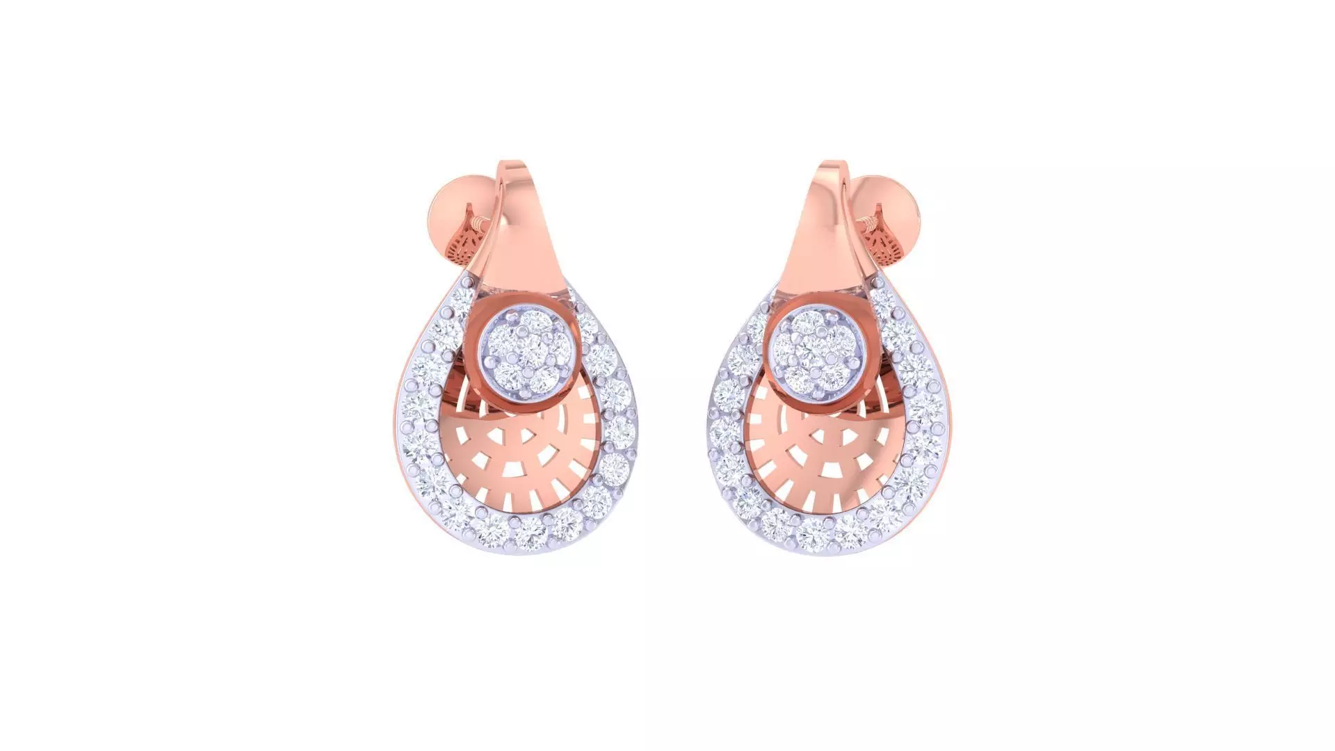 High Jewelry Diamond Studs Earrings 3dm stl 3mf obj glb gltf mtl 3D print model_0