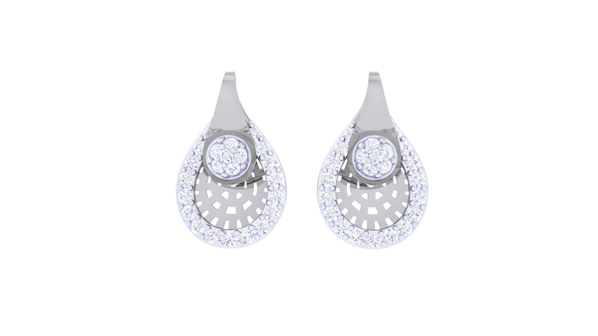 High Jewelry Diamond Studs Earrings 3dm stl 3mf obj glb gltf mtl 3D print model_5