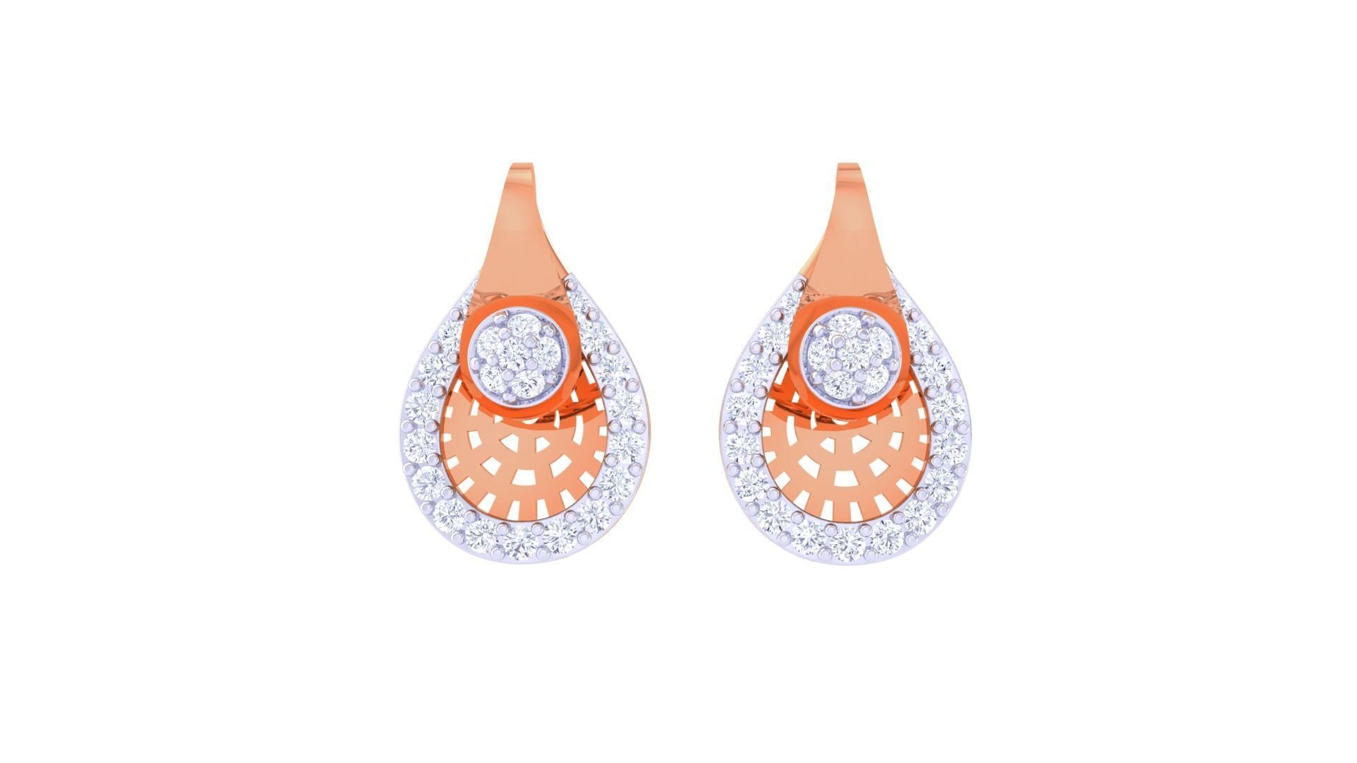 High Jewelry Diamond Studs Earrings 3dm stl 3mf obj glb gltf mtl 3D print model_7