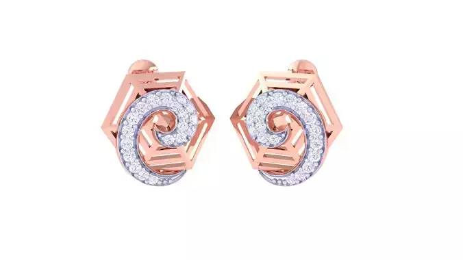 High Jewelry Diamond Studs Earrings 3dm stl 3mf obj glb gltf mtl